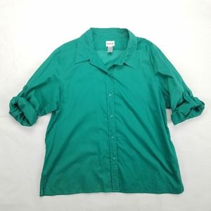 Chico's Lightweight Roll Tab Button Down